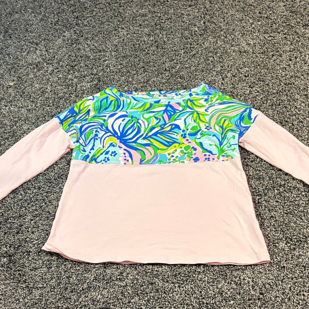 Lilly Pulitzer Pink and Multicolor Long Sleeve Tee